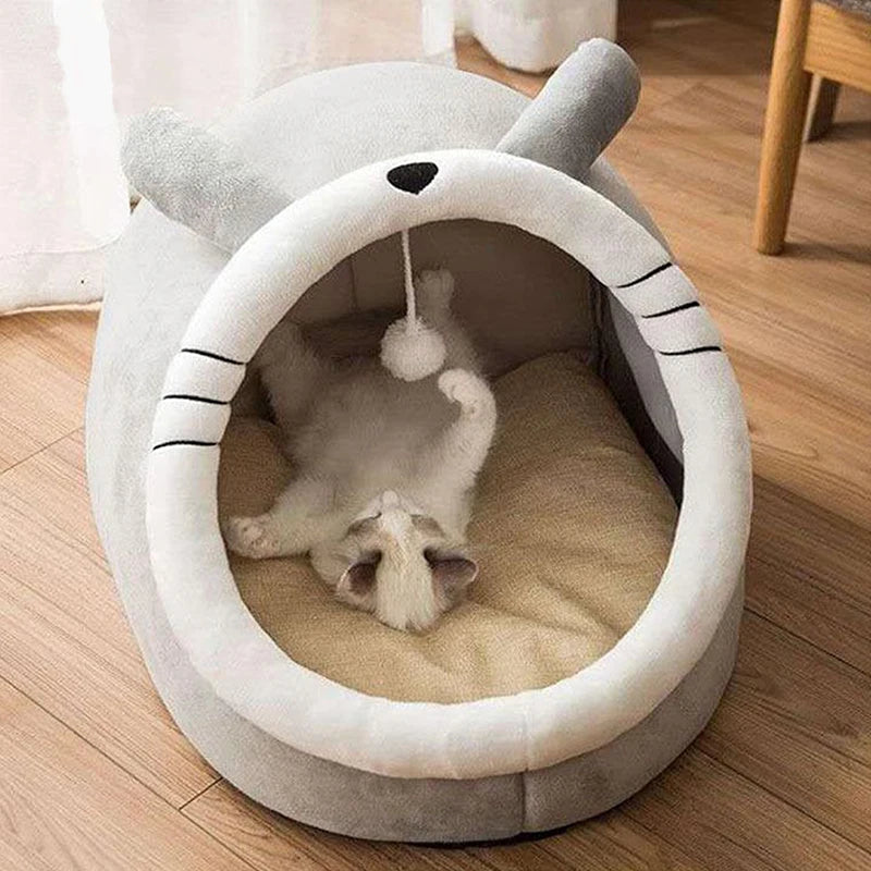 Deep Sleep Cat Bed Cartoon Pet Bed Foldable Removable Washable Pet Sleeping Bed for Small Dog Mat Bag