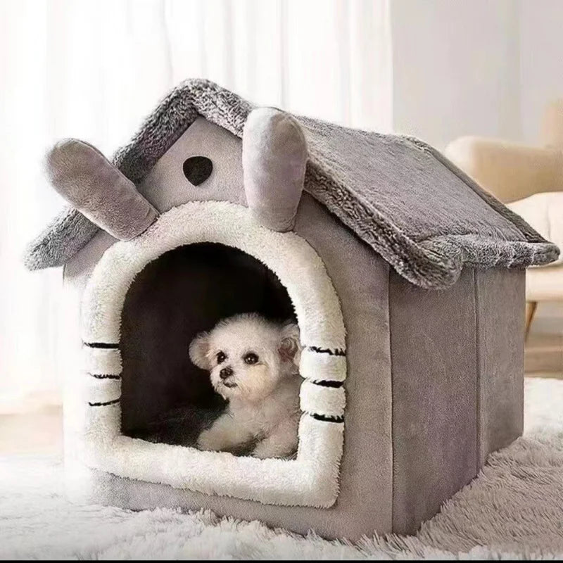 Winter Warm Pet Nest - 4-Season Use Dogs & Cats, Removable Washable Universal Pet House